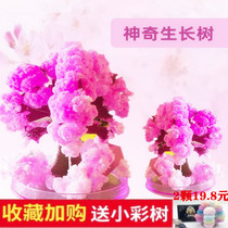 Paper tree flowering toy Christmas tree watering growth crystal icing magic tree holiday decorations little children gift
