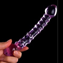 Double Ended Crystal Purple Pyrex Glass Dildo Artificial Pe