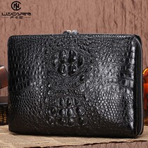Lucani Upscale Mens Avocado Leather Handbag Genuine Leather Mens Bag Belly Leather Large Capacity Hand Clip Bag Mens Hand Grab Bag Tide
