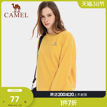 Camel Outdoor Grip Suede Jersey Woman 2021 Autumn Winter Embroidery Warm Rocking Grain Suede Blouse Blouse T-shirt Casual Sweatshirt