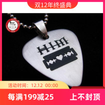 Woshion Watson GsusMusic Titanium Steel Metal Guitar Paddles Necklace HIM Band Blade
