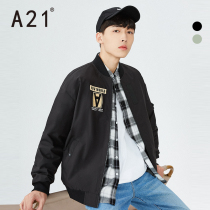 A21 Autumn and Winter 2021 New Men's Loose Baseball Suit Printed Trench Coat Fashion Brand Men's Coat Hong Kong Style Clothes