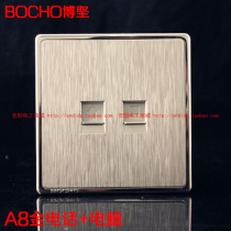 BOCHO A8 gold brushed computer phone socket type 86 network plus telephone computer socket type 86
