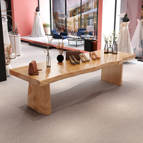 Nordic Solid Wood Clothing Store Zhongdao Water Table Display Stand Creative Net Red Homestay Log Long Table Large Plate Tea Table