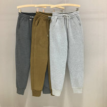 European MIS Mystery 3312 Elastic Waist Thickened Plus Velvet Loose Casual Tie Foot Wear Women's Winter Sports Pants