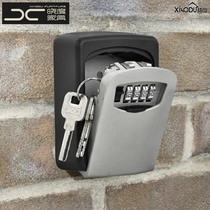 Outdoor anti-theft code lock key storage box wall-mounted door entrance door spare home card safe deposit box