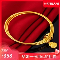Official website counter Lao Feng Xiangyun s999 new gold bracelet female models San Sheng iii fashion gold jewelry