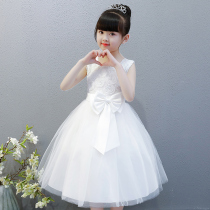 Girls dress summer dress 2021 new large childrens sundress childrens dress princess dress western style white yarn skirt