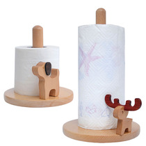 Kitchen tissue rack-free toilet tissue box creative rack solid wood household roll paper holder desktop