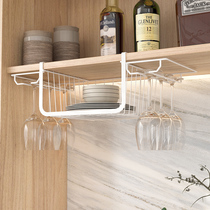 Wine glass shelf storage rack Goblet rack upside down kitchen storage free hole household hanging cup rack