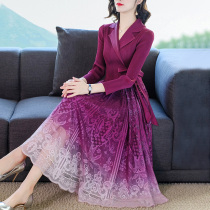 Mother Autumn Clothes Dress Dress 2021 Early Spring New Big Code Women Dress Goddess Fan Clothes Temperament High-end Fimm Foreign Air