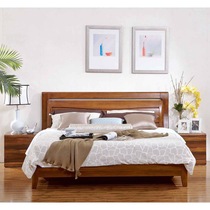 Longza Furniture Nordic board Wood combined double bed bedside table * 2 mattress high cabinet
