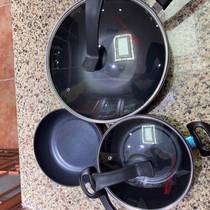Bosini wok three-piece set of frying pan frying pan soup pot set pans home