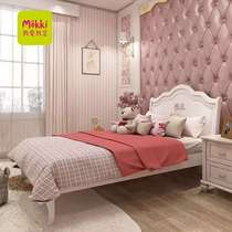 I love my childrens bed pink European girl single bed bedroom solid wood composite girl princess bed MSA01