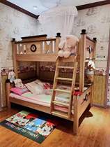 Barker youth solid wood furniture wood wax oil series York upper and lower bed childrens bed