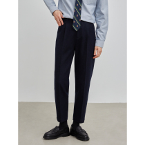 Knighttom December winter new navy blue vintage casual trousers les handsome T neutral style formal pants