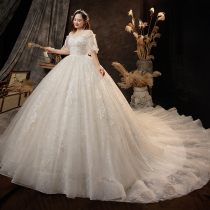 Main wedding dress plus size fat sister mm200 pounds plus fat plus Sen department 2021 new bride dream super fairy thin