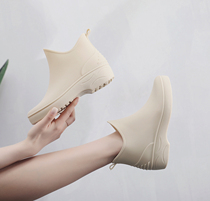 Cute adult ladies rain shoes single shoes Rain waterproof rain boots Korean version of short tube rubber shoes rubber Japanese style