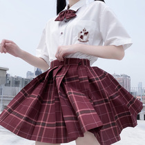Sha Hua genuine rabbit seam seam JK uniform full set summer swallow house shirt original La La sauce pleated grid skirt