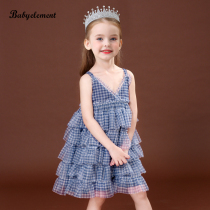 Girls dress summer dress 2021 new foreign style childrens little girl puffy yarn dress princess skirt year-old dress