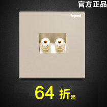 Rogrand switch socket panel Shandian Milan gold one Audio Two head speaker audio wall power supply 86