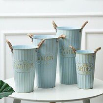 Pastoral retro iron flower bucket flower flower arrangement bucket creative home decoration flower Ware Nordic old flower pot dry flower