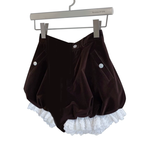 Ежедневная кукла чувствует себя любимым девочками со слоями кружевного каштанового коричневого тыквы с высокой талией