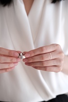 ollie is a cat｜s925 pure silver rough ladder open adjustable ring
