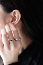 ollie is a cat｜Sexual cold string of beads open ring s925 pure silver
