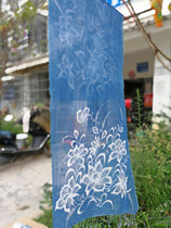 Danzhai batik scarf custom handmade natural plant dye isatis root dyed Guizhou indigo light color