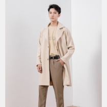 Trench coat mens long autumn mens suit business lapel casual Cape sweeping black storm ins coats