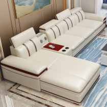 Leather sofa first floor real cowhide living room modern simple noble concubine combination large and small apartment Nordic furniture set
