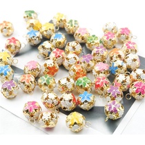 DIY jewelry accessories hand-beaded 18MM 14MM small bell flower ball cloisonne (mixed color) 30 pieces to send red rope