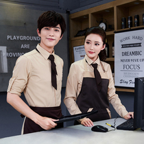 Western restaurant overalls long and short sleeves female cake cafe Hot pot fast food restaurant Catering hotel waiter Summer male