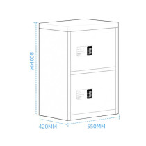 Password lock file cabinet under the table small cabinet storage short Cabinet National Insurance lock Gray white double door short cabinet security cabinet thickening