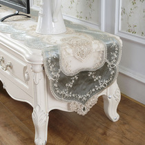 American TV cabinet table flag Velvet French dining side cabinet Table flag embroidered shoe cabinet Luxury lace tablecloth Table tablecloth