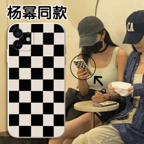 Yang Mi same Apple 12 phone case iPhone11pro checkerboard max black mini white xr women x peripheral xsmax new net Red 8plus retro 7p simple