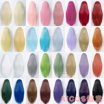 AICOS 80CM long straight hair cosplay universal female black long straight anime COS wig black gold red