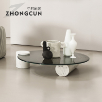 Designer Extremely Simple Tea Table Baxter Round Tea Table Water Corrugated Glass Advanced Sensations Living-room Round Several Tables