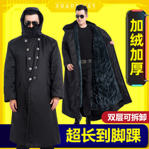 Super long army cotton coat mens ankle velvet northeast coat anti-winter season thickened long cold storage labor insurance cotton clothing