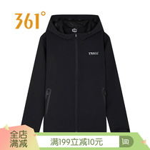 361 mens single windbreaker thin hooded windbreaker long-sleeved sports running jacket mens short official spring new