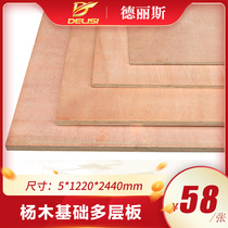 Delis sheet 5mm poplar core solid wood multi-layer board Foundation board E1 grade plywood furniture clothing cabinet back panel