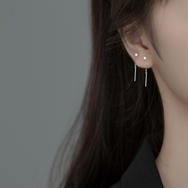 Love Loach S925 silver ear line female Korean version minimalist geometric little fresher square wire drawing girls heart ear ornaments