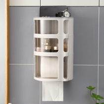 Multifunctional toilet tissue box wall-mounted toilet debris roll paper rack waterproof paper box