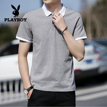 Floral Playboy POLO shirt male 2022 Summer men turn T-shirt fashion youth short sleeve 100 lap student blouse