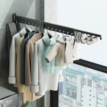 Folding drying rack wall hanging indoor floating window home balcony invisible coilette Rod telescopic quilt artifact