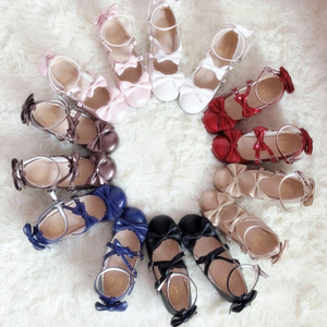 {In stock }【 Brand Original 】#Small Mann shoes#lolitashoesMiddle heel round toe Bow-knot only shoes Sweet lo run Women shoes bhiner lolita fashion