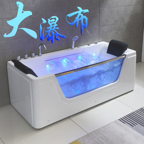Bathtub household double acrylic free-standing intelligent constant temperature heating small apartment surf massage waterfall bathtub