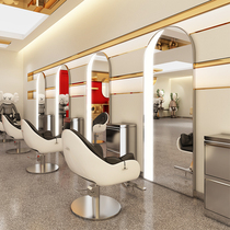 Net red hair salon dedicated barber shop single-sided wall-mounted mirror Wall-mounted LED touch intelligent hair salon mirror table