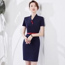 Professional suit suit OL dress 2021 autumn and summer hotel front desk stewardess tooling beautician work clothes sales floor